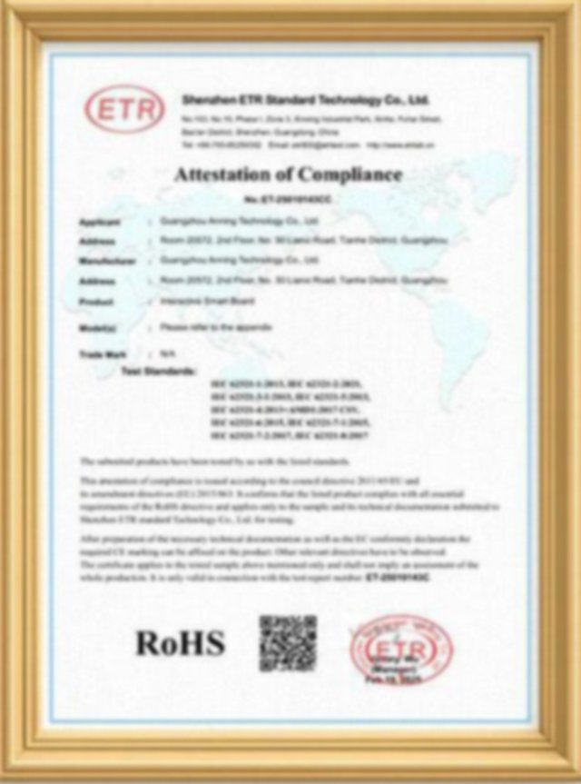 ETR — Attestation of Conformity (RoHS)